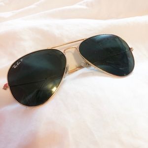 Gold Rayban Aviators Polarized